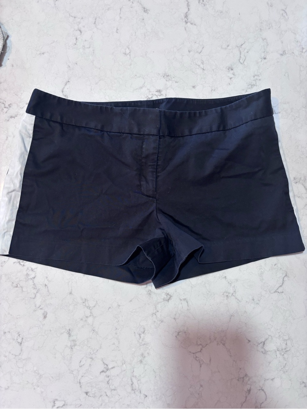 Express Navy Bike Shorts with White Side Panels
